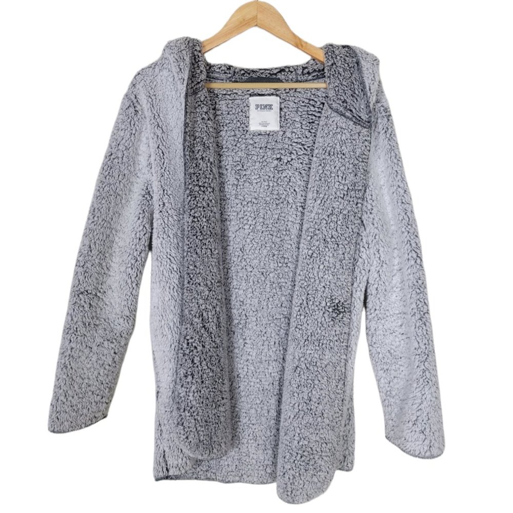 Victoria’s Secret PINK Sherpa Hooded Open Front Cardigan w/ Pockets